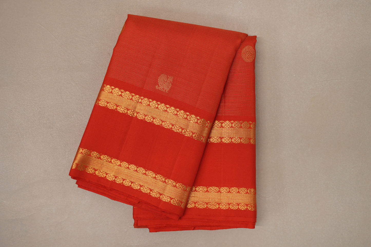 Reddish Orange Vaira Oosi Vintage Kanjivaram Silk Saree by Shreenivas Silks PSSR019180