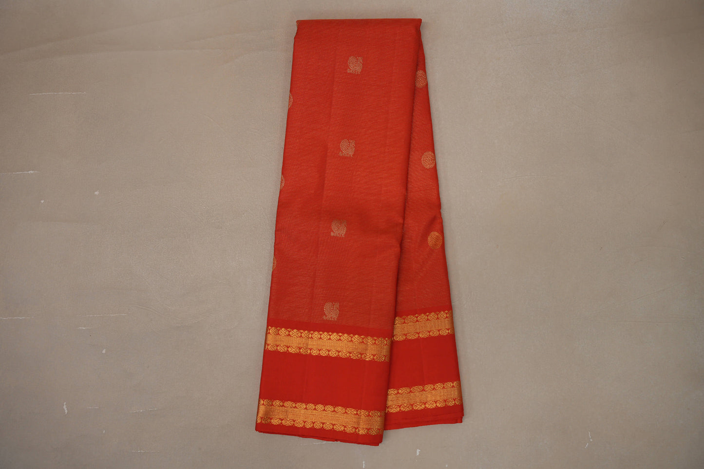 Reddish Orange Vaira Oosi Vintage Kanjivaram Silk Saree by Shreenivas Silks PSSR019180