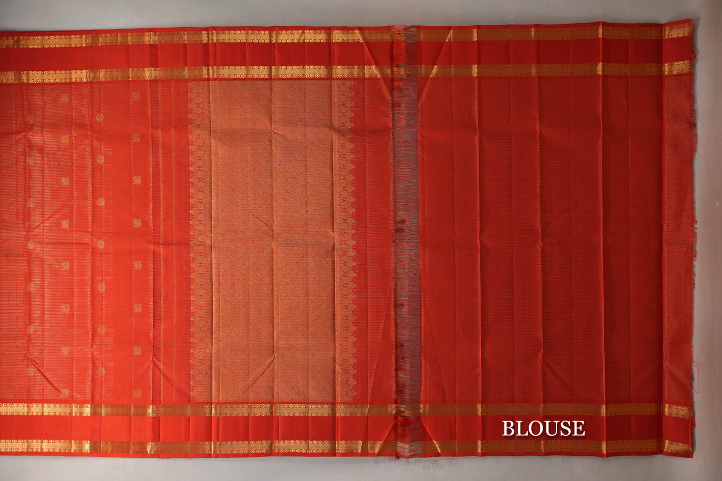 Reddish Orange Vaira Oosi Vintage Kanjivaram Silk Saree by Shreenivas Silks PSSR019180