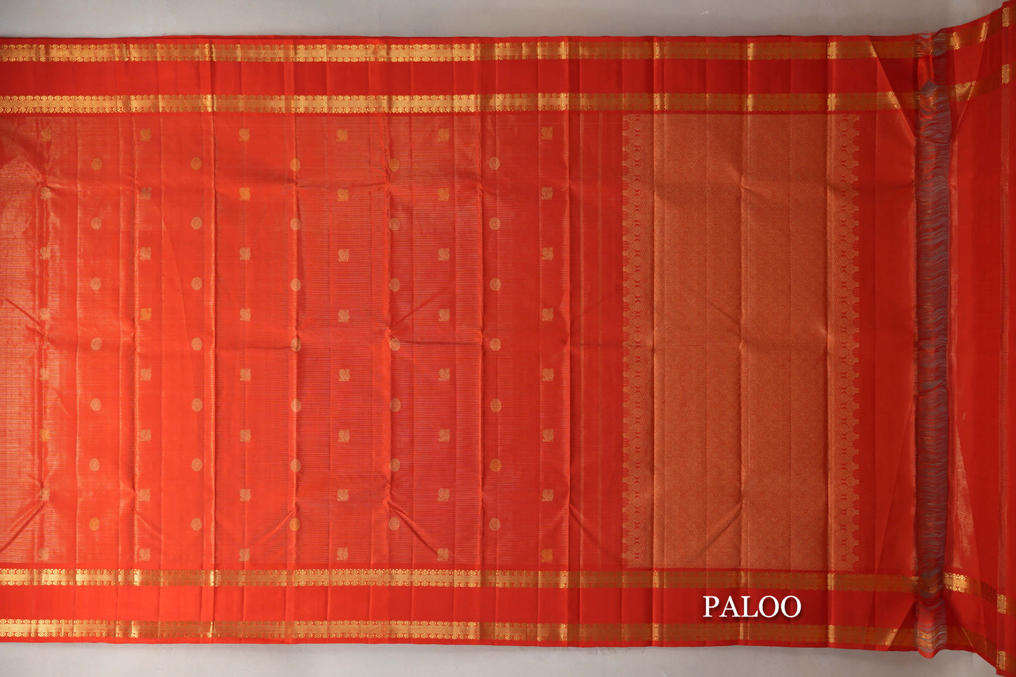 Reddish Orange Vaira Oosi Vintage Kanjivaram Silk Saree by Shreenivas Silks PSSR019180