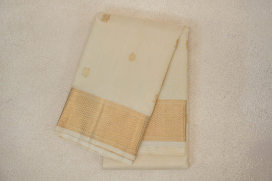 Cream Vintage Kanjivaram Silk Saree by Shreenivas Silks