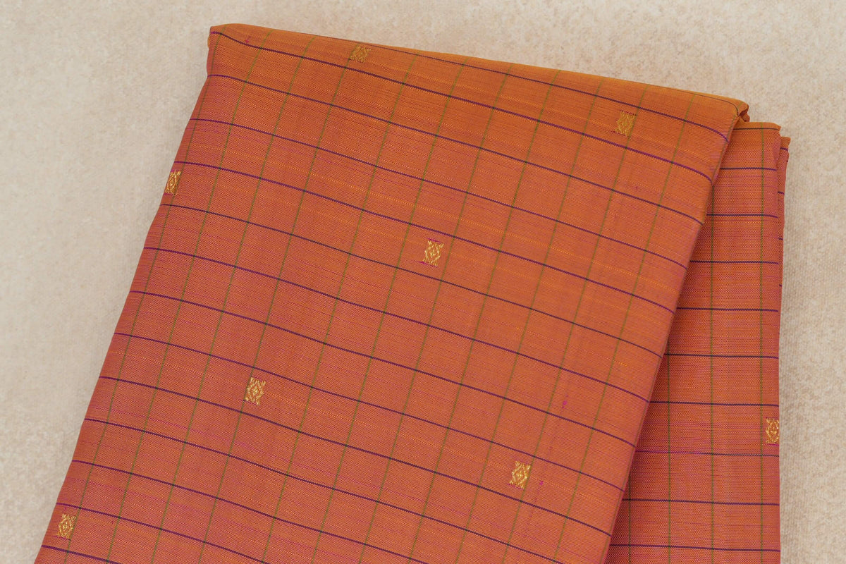Dual Tone of Yellow and Pink Vintage Kanjivaram Silk Saree by Shreenivas Silks body