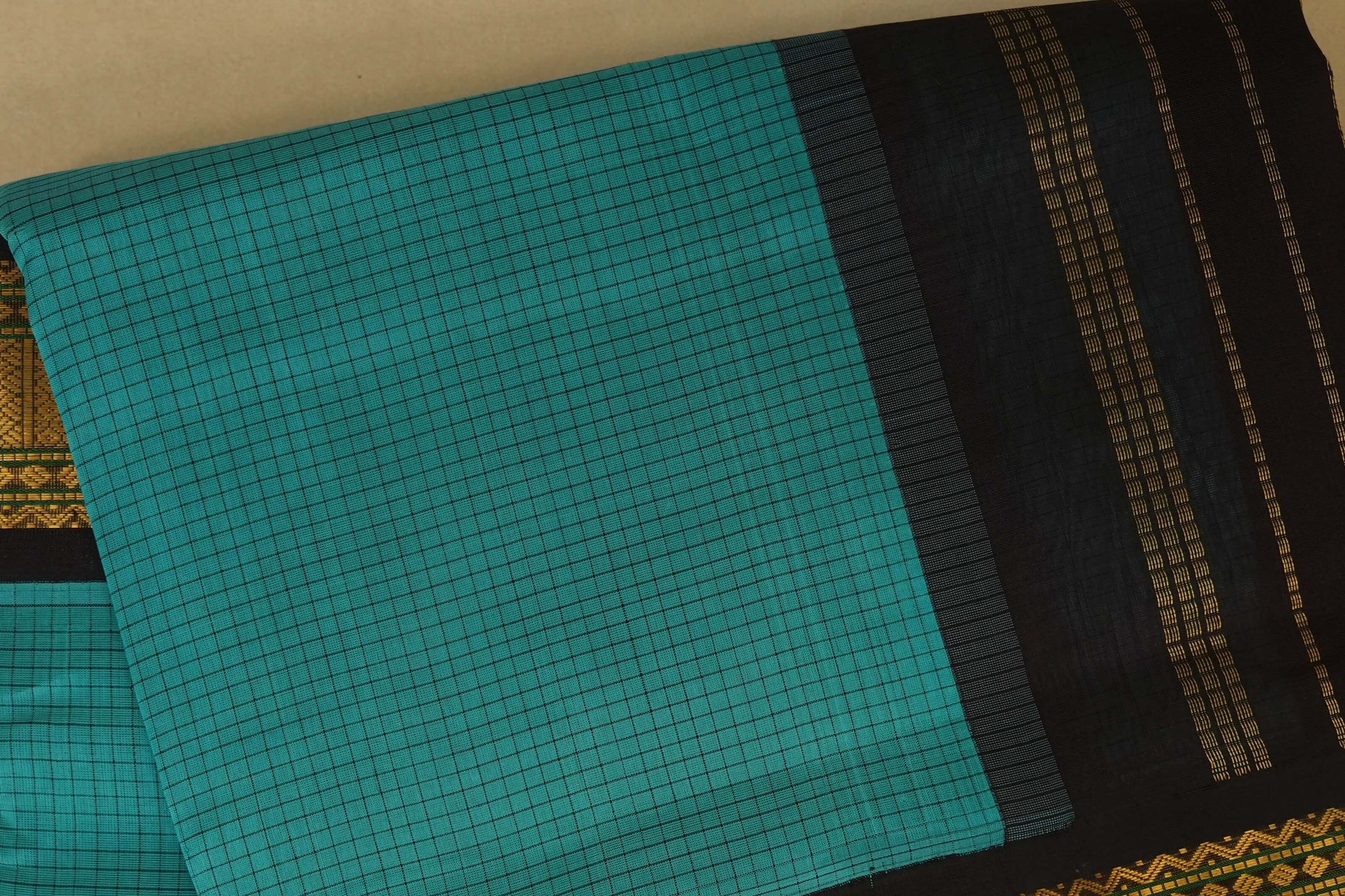 Dark Rama Green Silk Cotton Saree body zoom