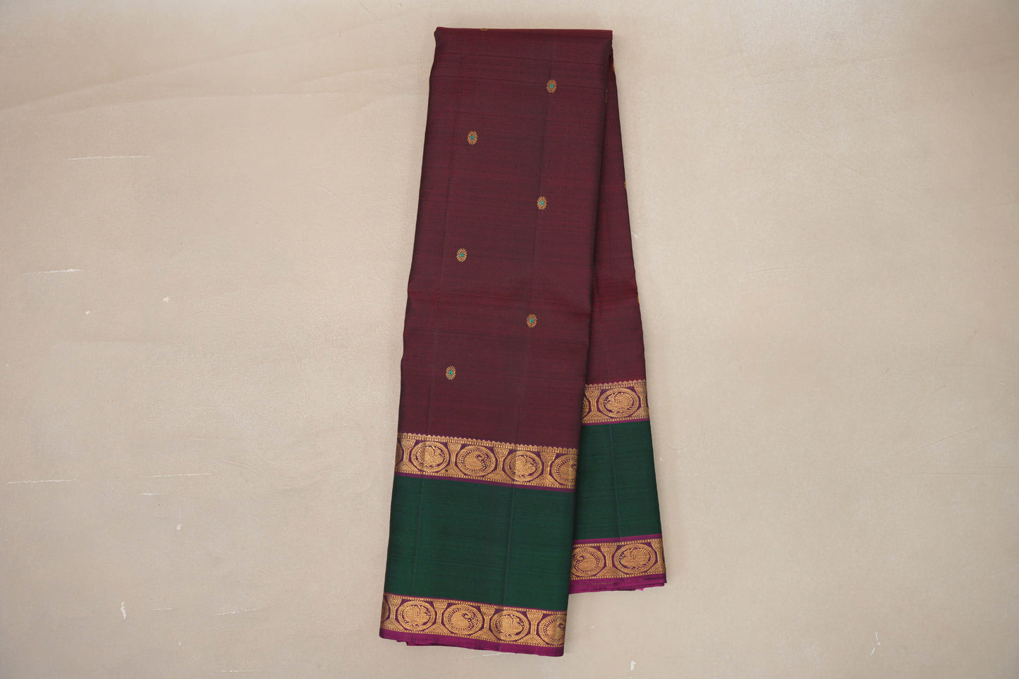 Reddish Maroon Vintage Kanjivaram Silk Saree by Shreenivas Silks PSSR019184