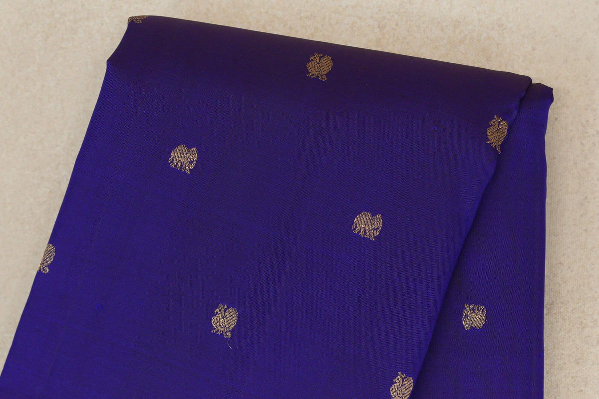 Deep Violet Purple with Violet Purple Borders Vintage Kanjivaram Silk Saree by Shreenivas Silks  body