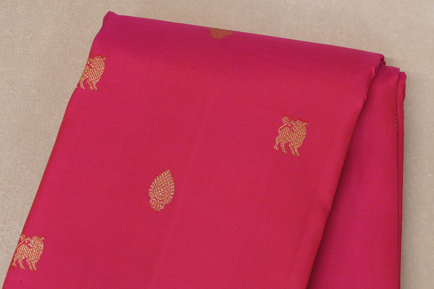 Rani Pink with Cream Borders Vintage Kanjivaram Silk Saree by Shreenivas Silks PSSR019185