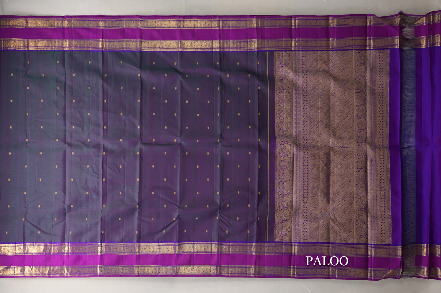 Dual Tone of Magenta and Green Vintage Kanjivaram Silk Saree by Shreenivas Silks PSSR019188