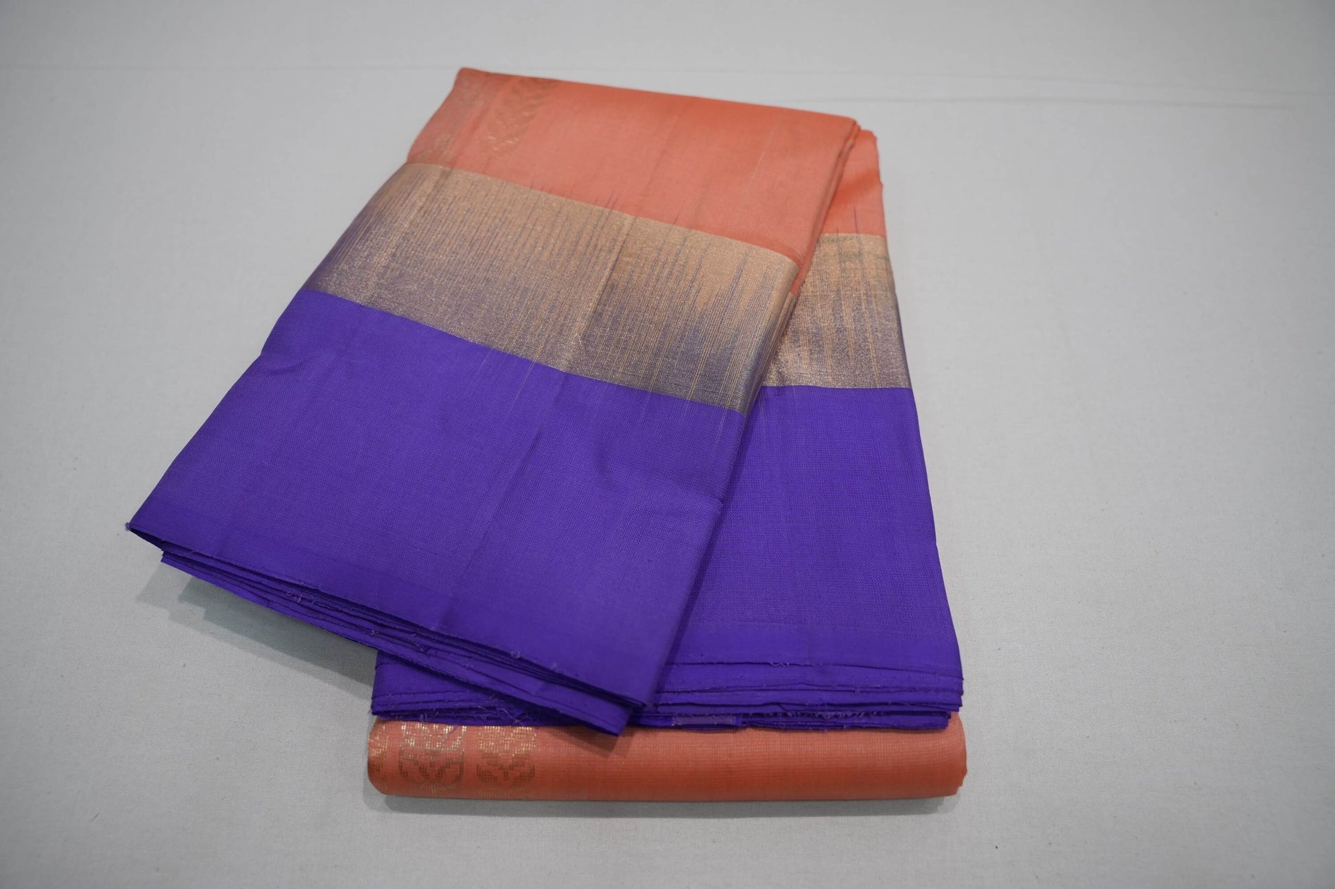 Light peach light weight kanchipuram silk saree