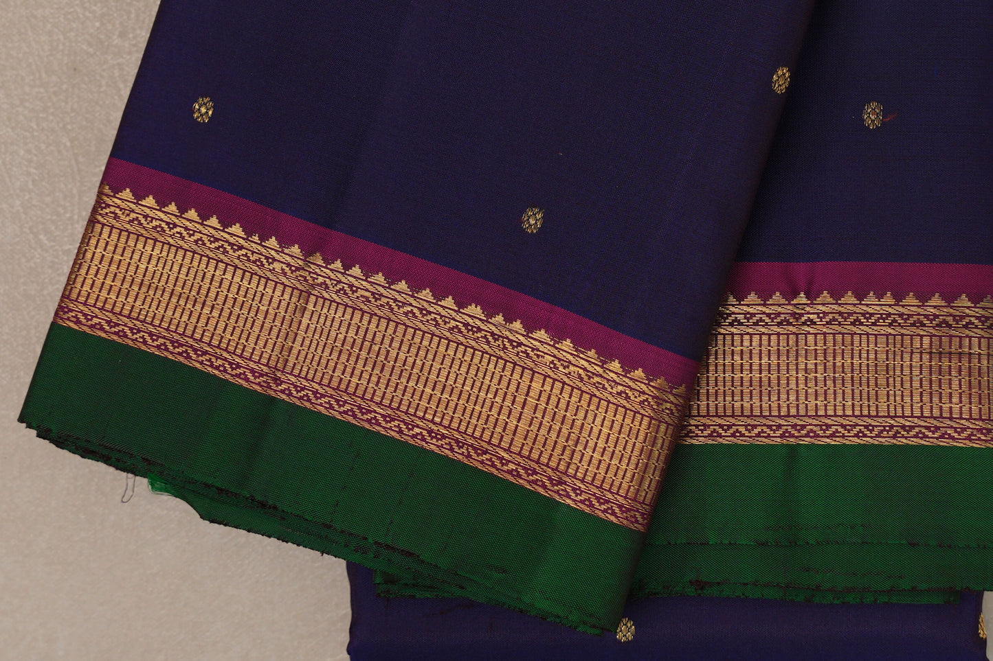 Deep Blue Vintage Kanjivaram Silk Saree by Shreenivas Silks PSSR019192