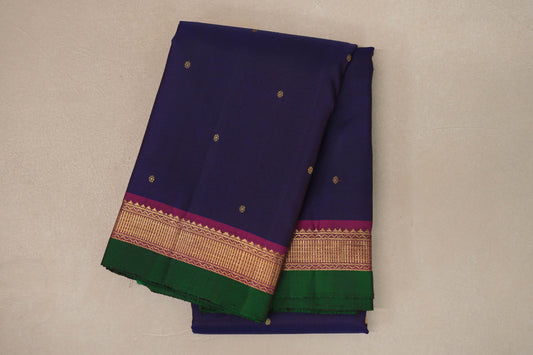 Deep Blue Vintage Kanjivaram Silk Saree