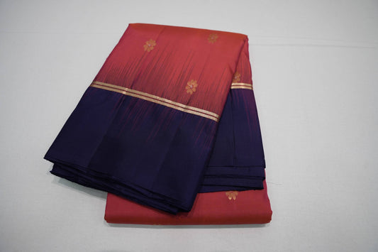 Reddish pink light weight kanchipuram silk saree