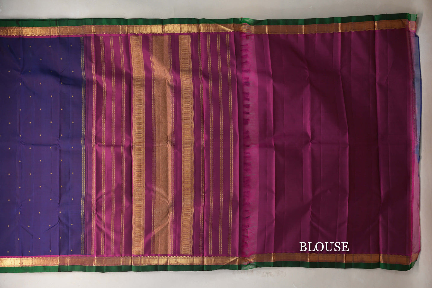 Deep Blue Vintage Kanjivaram Silk Saree by Shreenivas Silks PSSR019192