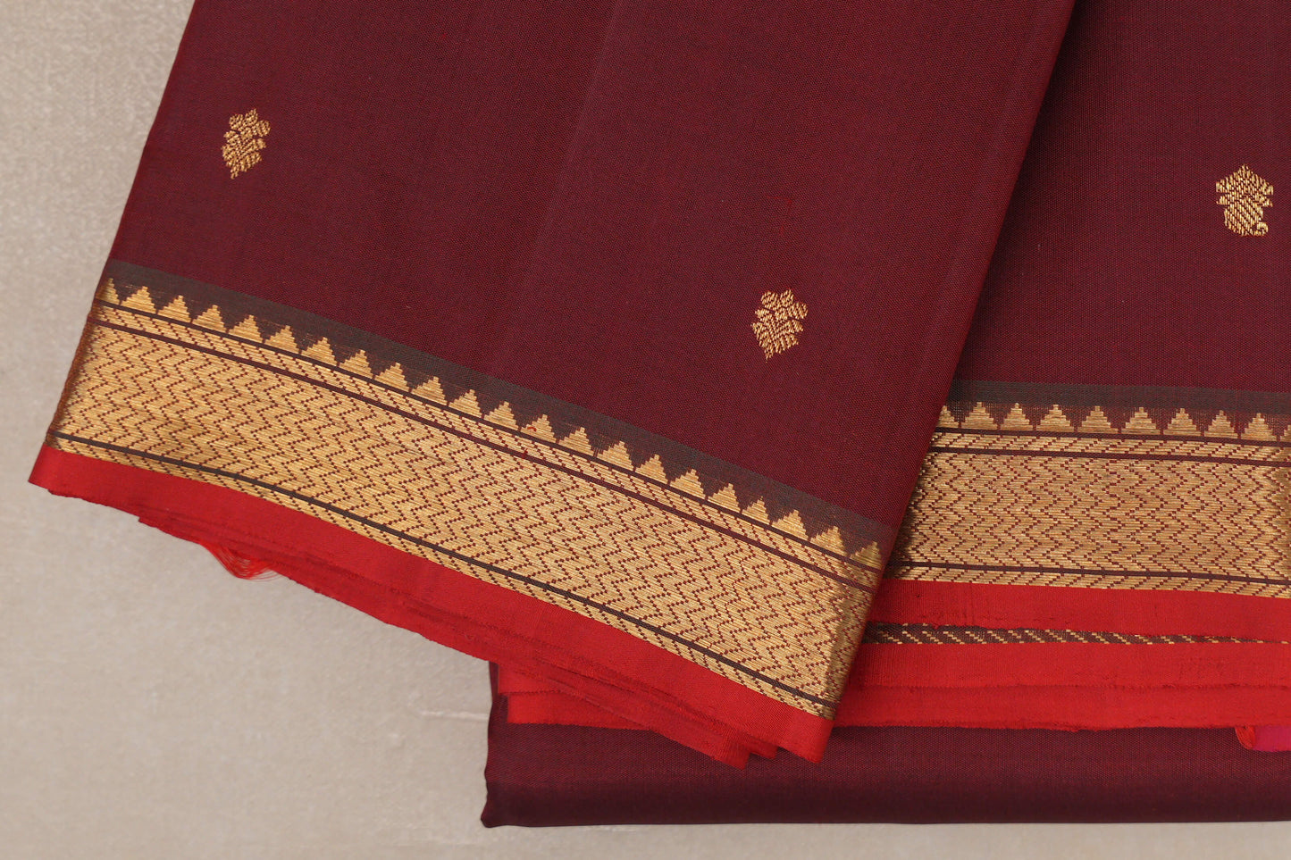 Reddish Maroon Vintage Kanjivaram Silk Saree by Shreenivas Silks PSSR019193