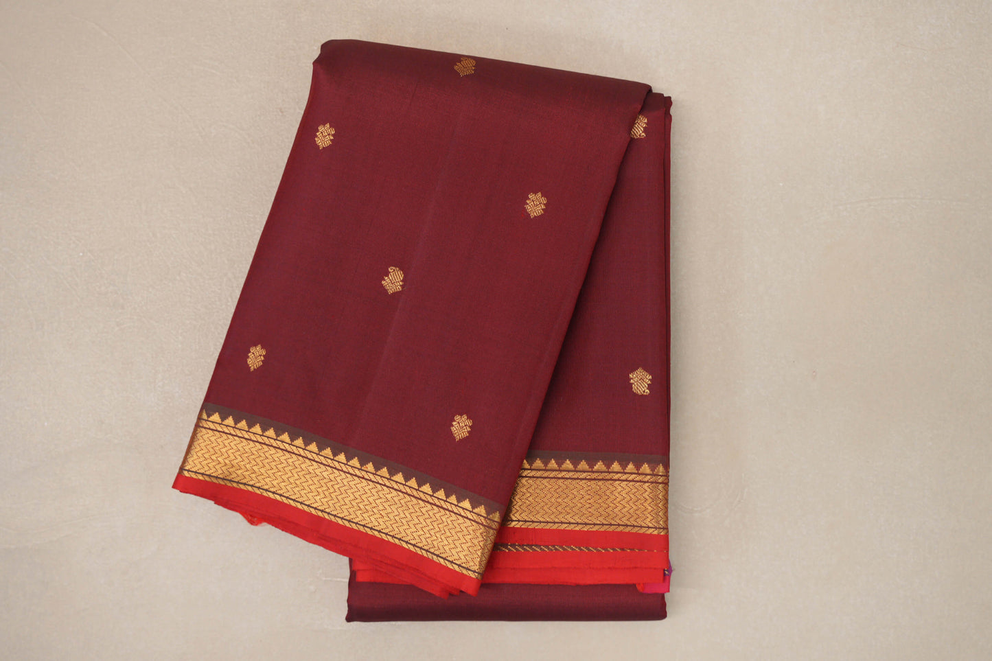 Reddish Maroon Vintage Kanjivaram Silk Saree by Shreenivas Silks PSSR019193