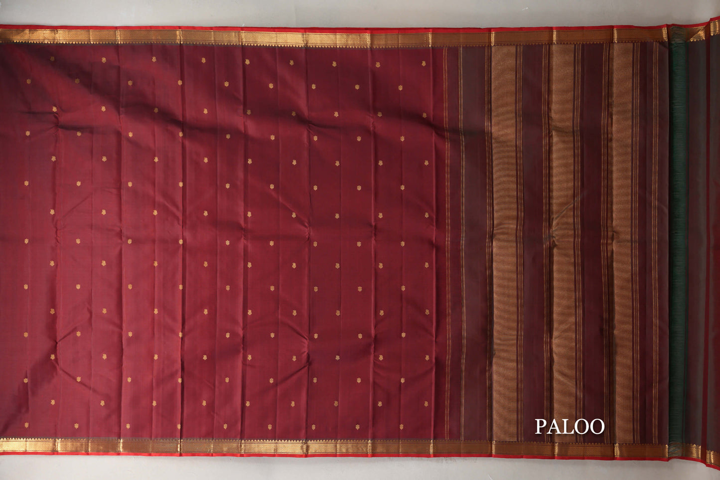 Reddish Maroon Vintage Kanjivaram Silk Saree by Shreenivas Silks PSSR019193