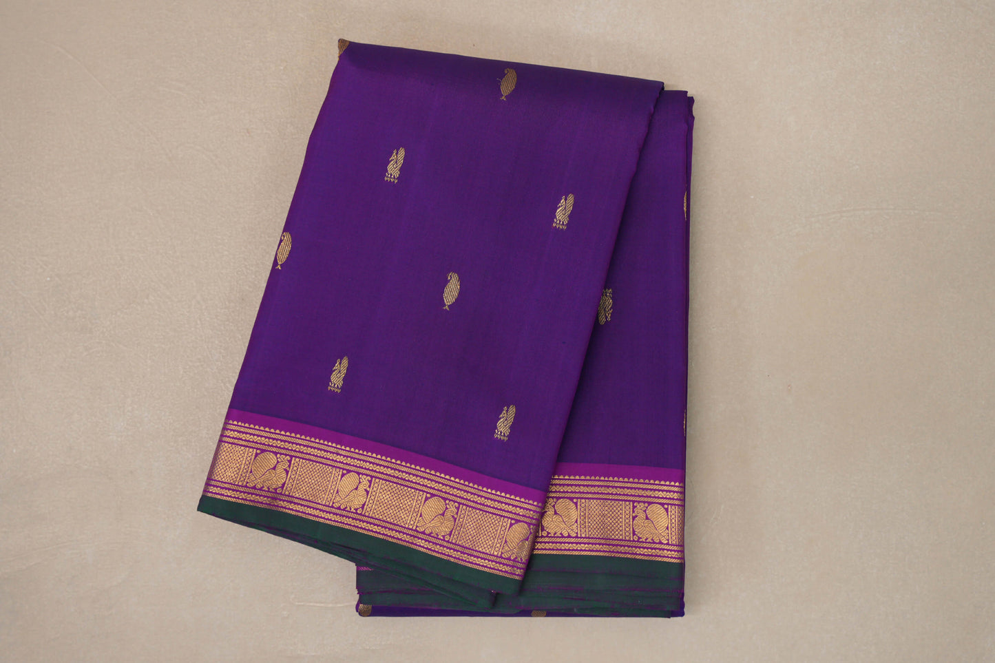 Deep Violet Vintage Kanjivaram Silk Saree by Shreenivas Silks PSSR019194