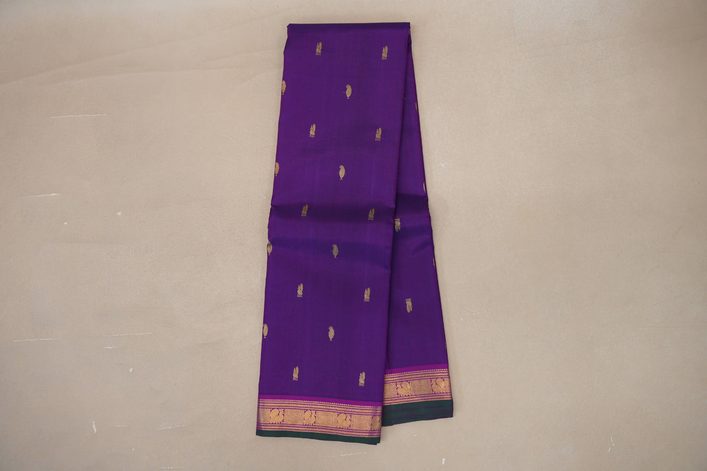 Deep Violet Vintage Kanjivaram Silk Saree by Shreenivas Silks PSSR019194