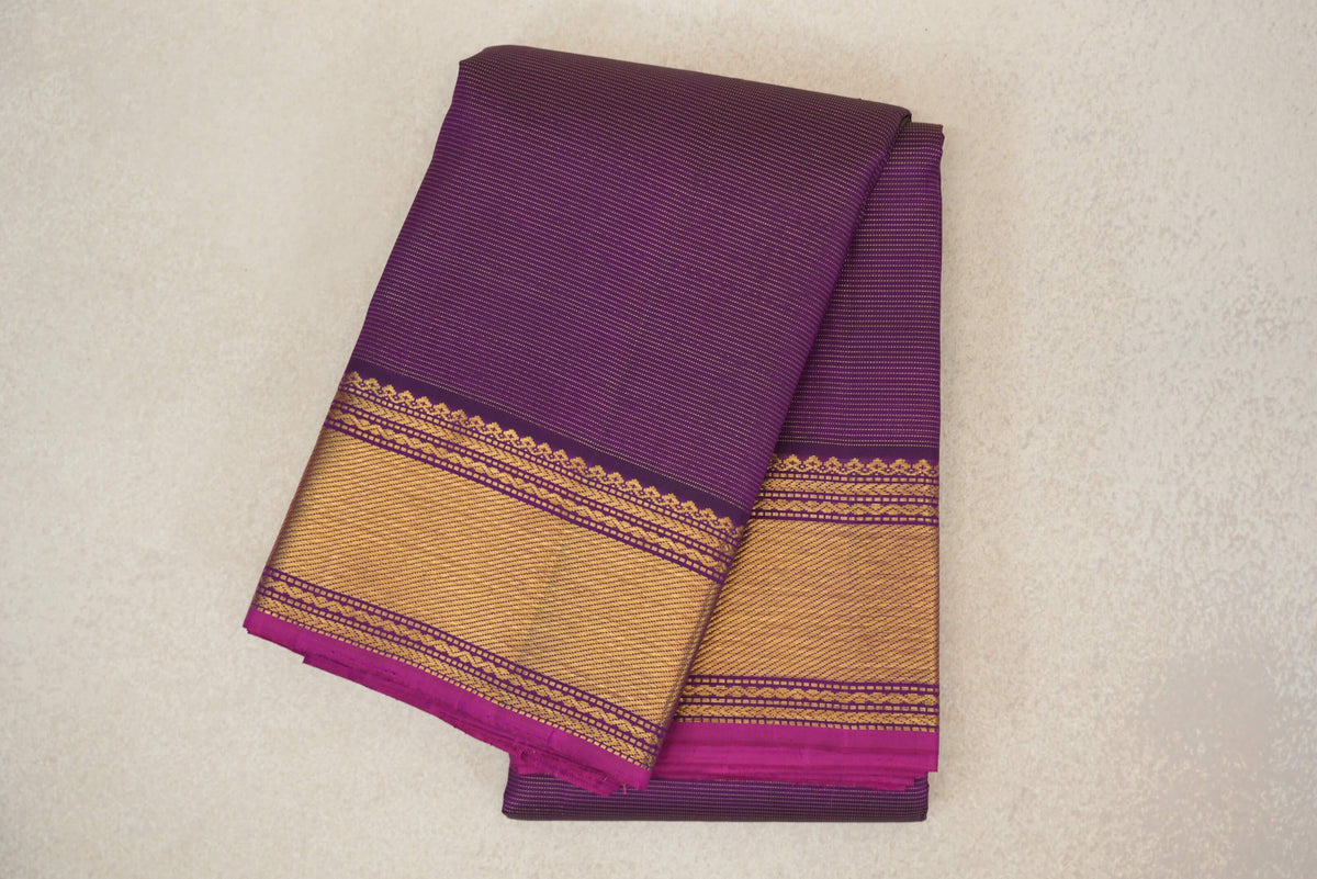 Deep Purple Vaira Oosi Vintage Kanjivaram Silk Saree