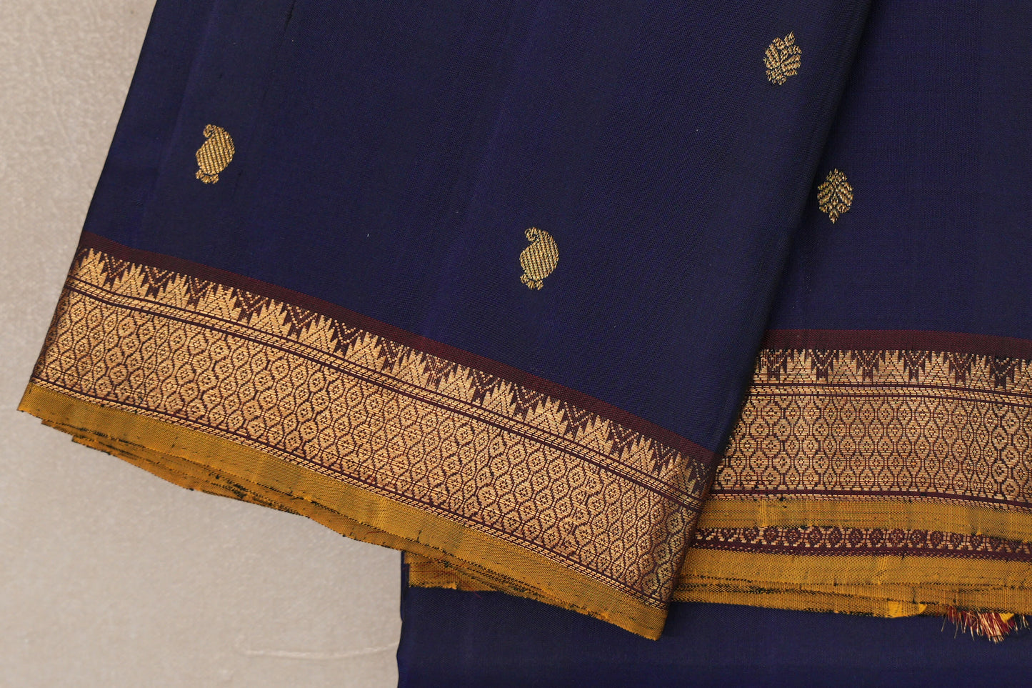 Deep Blue Vintage Kanjivaram Silk Saree by Shreenivas Silks PSSR019195