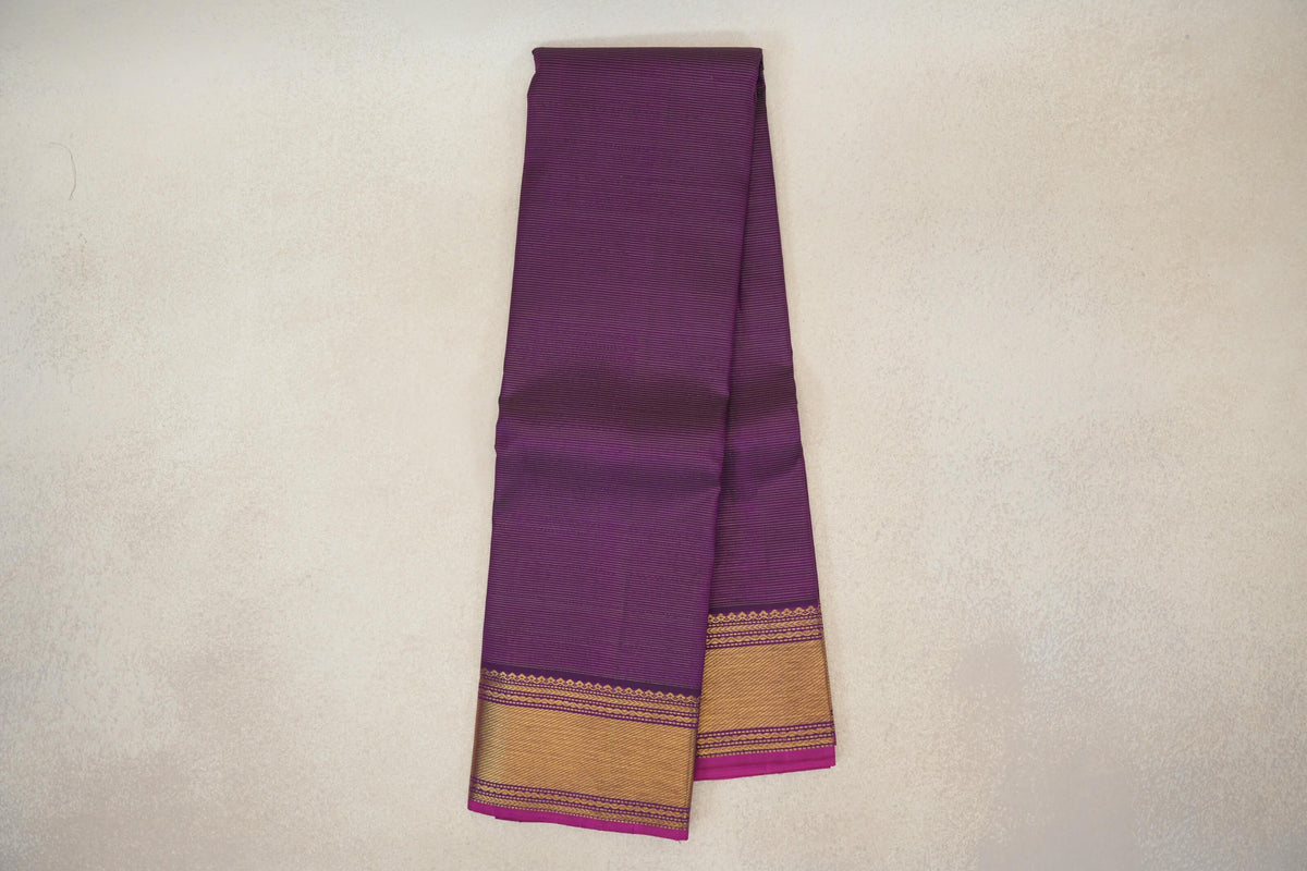 Online Deep Purple Vaira Oosi Vintage Kanjivaram Silk Saree