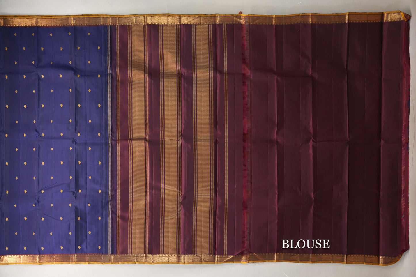 Deep Blue Vintage Kanjivaram Silk Saree by Shreenivas Silks PSSR019195