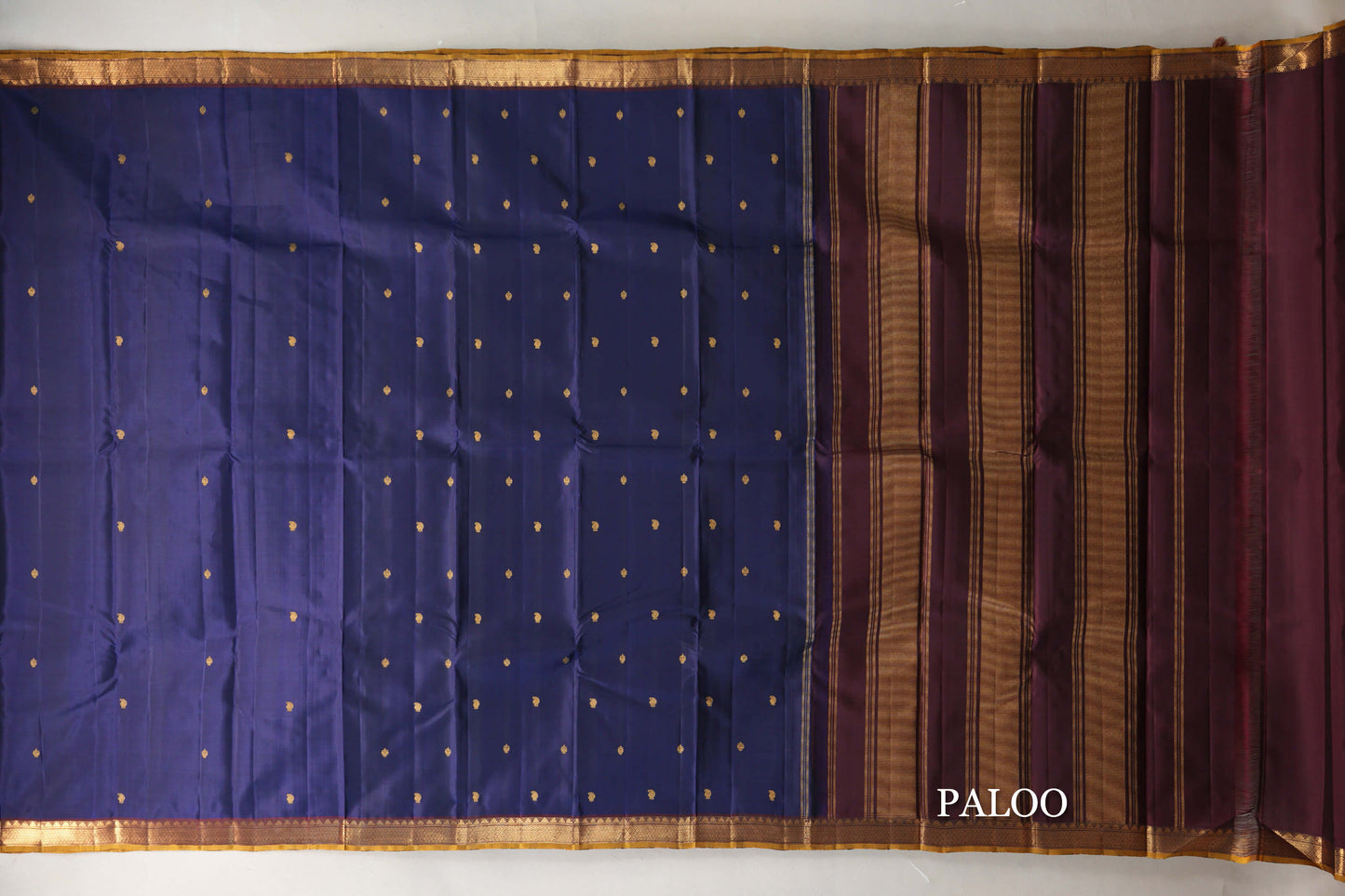 Deep Blue Vintage Kanjivaram Silk Saree by Shreenivas Silks PSSR019195