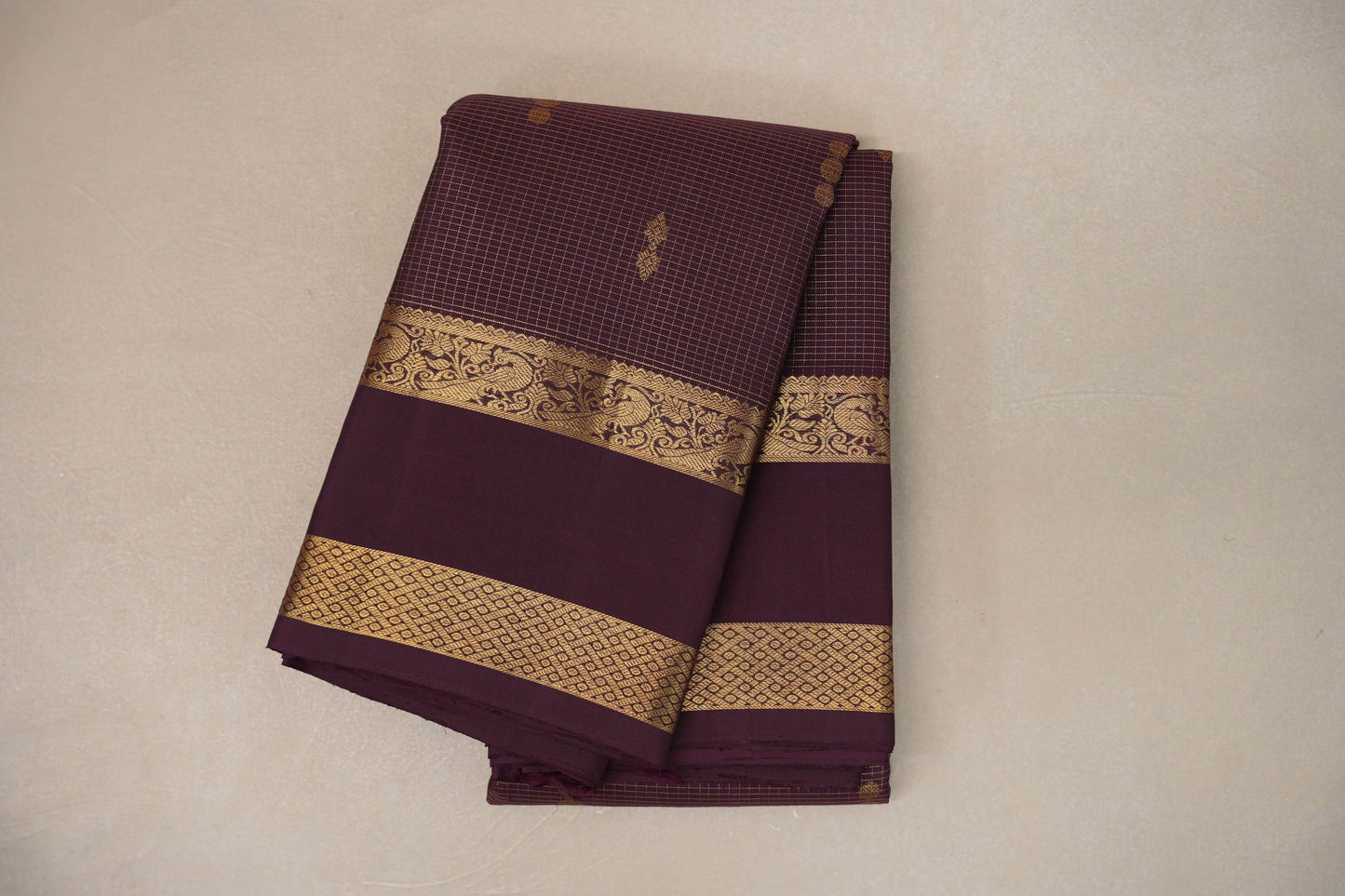 Deep Plum Vintage Kanjivaram Silk Saree by Shreenivas Silks PSSR019197
