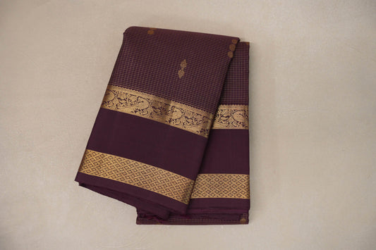 Deep Plum Vintage Kanjivaram Silk Saree by Shreenivas Silks PSSR019197