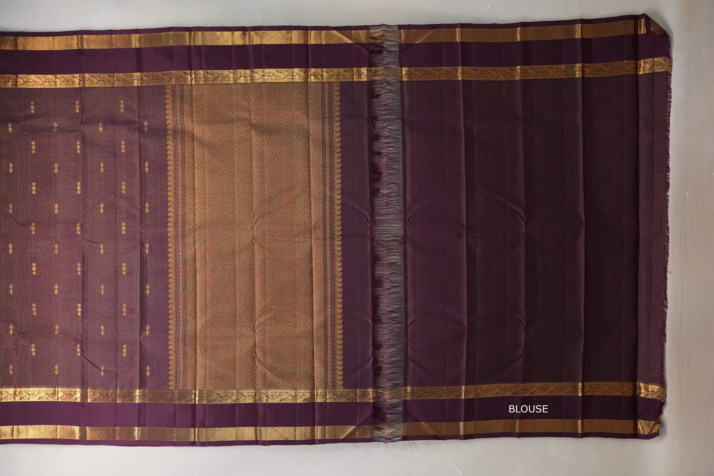 Deep Plum Vintage Kanjivaram Silk Saree by Shreenivas Silks PSSR019197