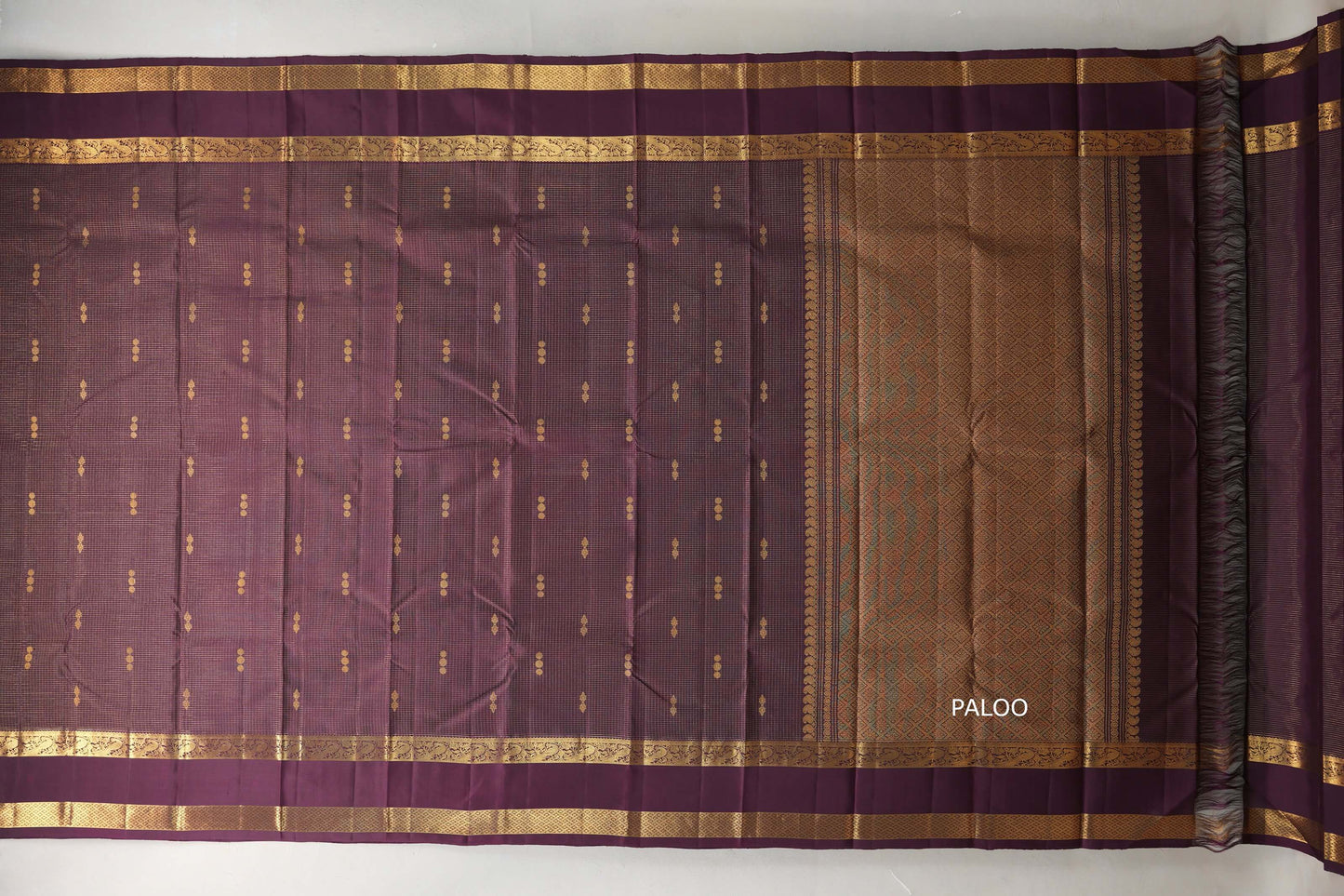 Deep Plum Vintage Kanjivaram Silk Saree by Shreenivas Silks PSSR019197