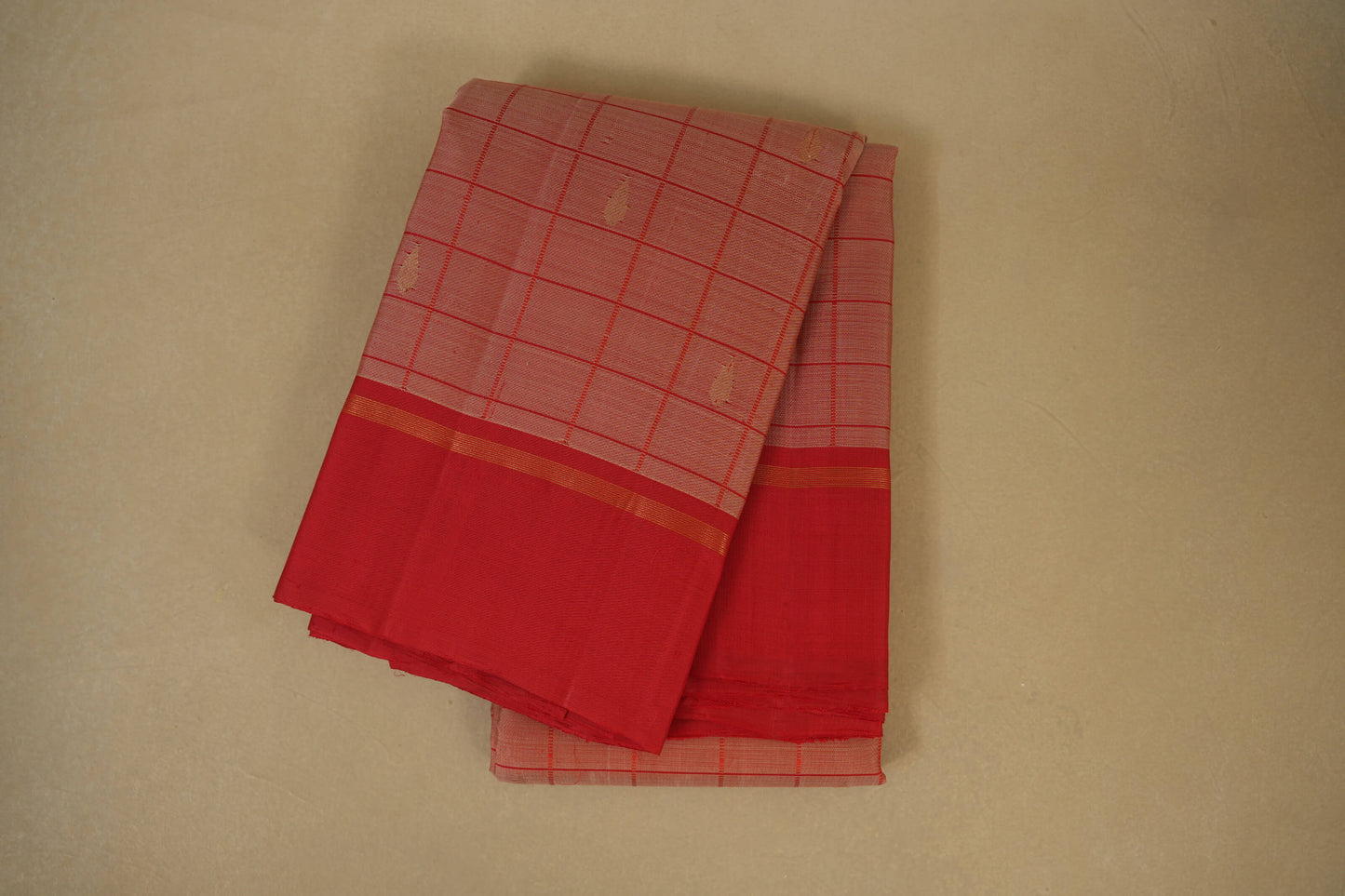 Onion Pink with Red Borders Kanjivaram Silk Saree