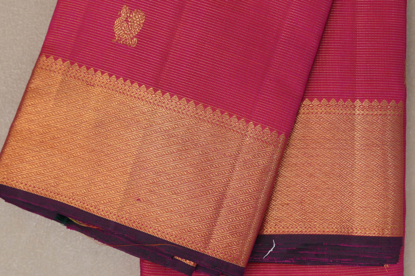 Orangish Pink Vintage Kanjivaram Silk Saree by Shreenivas Silks PSSR019199