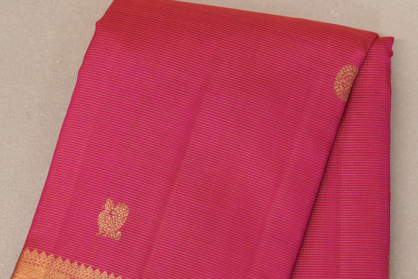 Orangish Pink Vintage Kanjivaram Silk Saree by Shreenivas Silks PSSR019199