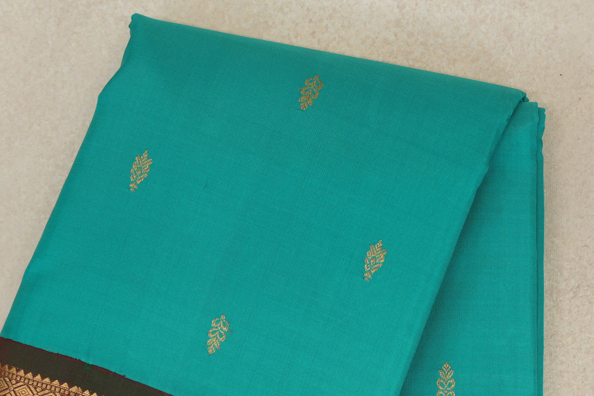 Aqua Green with Manthulir Borders Vintage Kanjivaram Silk Saree body