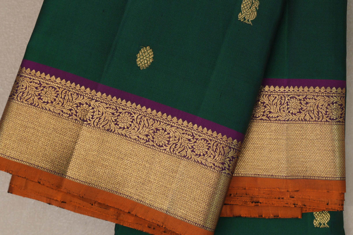 Emerald Green Vintage Kanjivaram Silk Saree by Shreenivas Silks PSSR019200