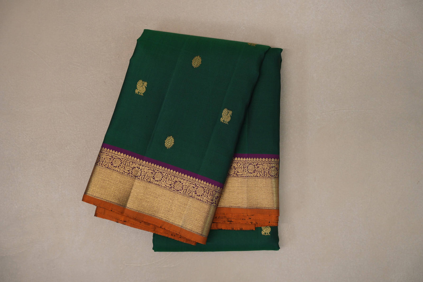Emerald Green Vintage Kanjivaram Silk Saree by Shreenivas Silks PSSR019200