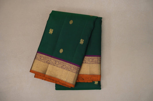 Emerald Green Vintage Kanjivaram Silk Saree by Shreenivas Silks PSSR019200