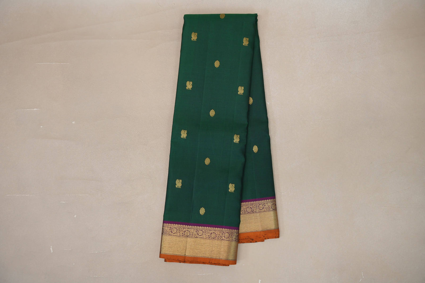 Emerald Green Vintage Kanjivaram Silk Saree by Shreenivas Silks PSSR019200