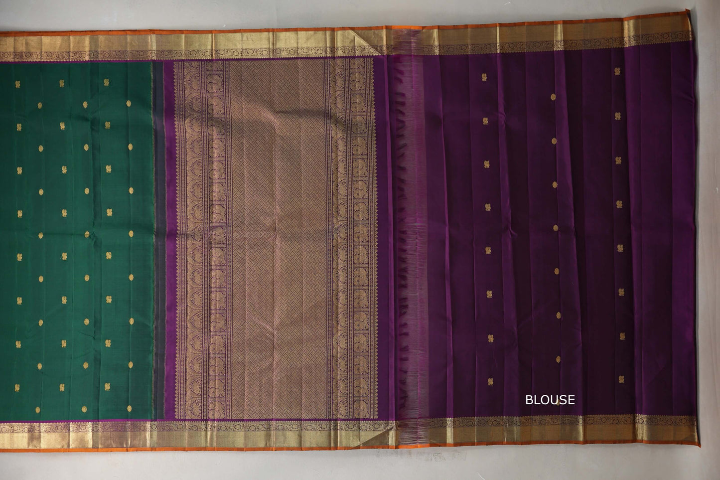 Emerald Green Vintage Kanjivaram Silk Saree by Shreenivas Silks PSSR019200