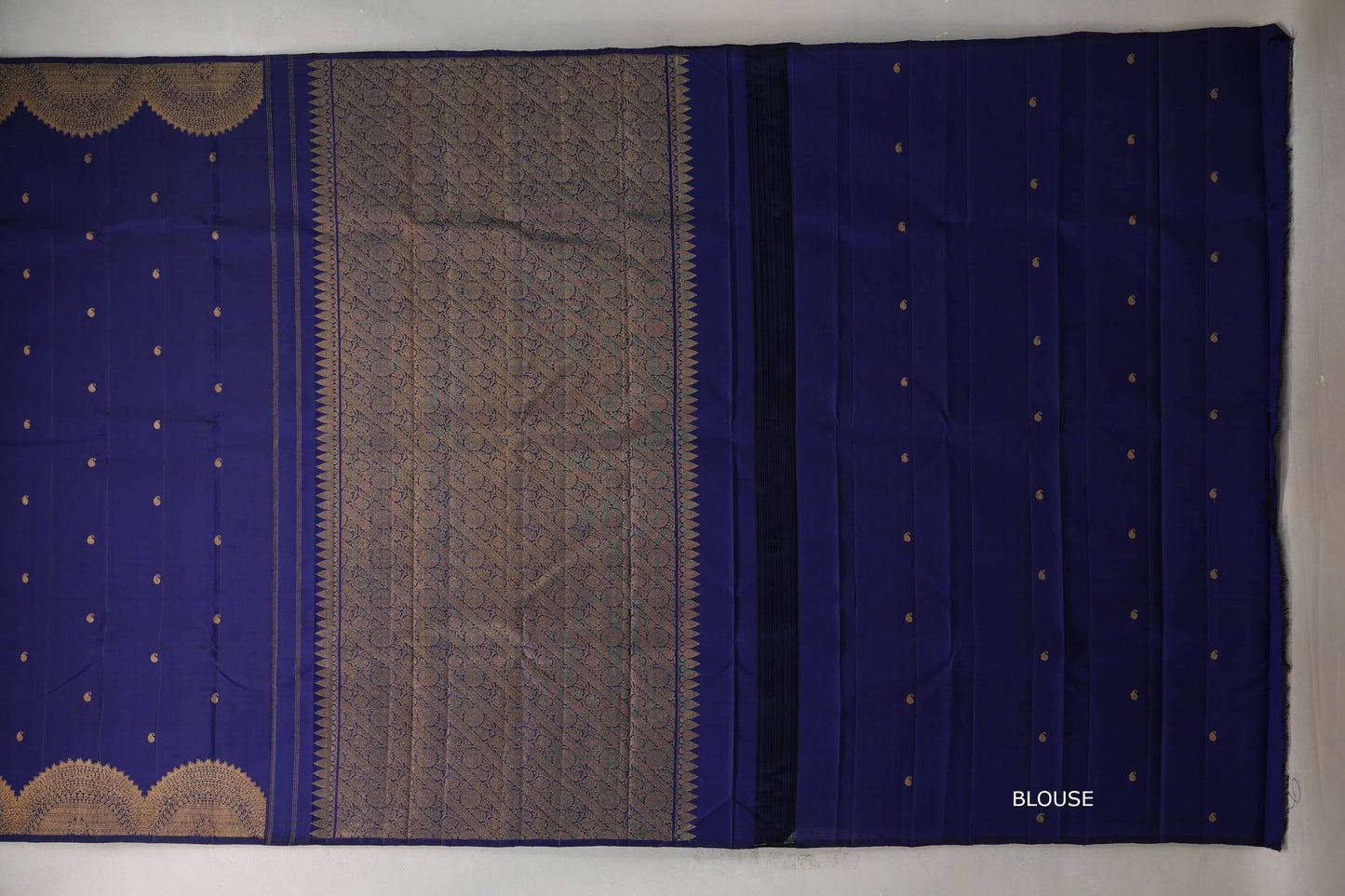Deep blue Vintage Kanjivaram Silk Saree by Shreenivas Silks PSSR019201