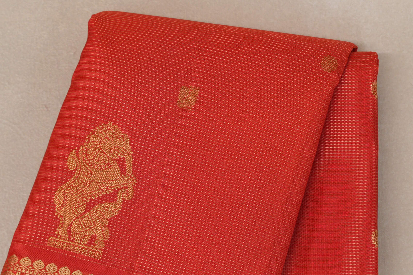 Bright Orange Vintage Kanjivaram Silk Saree by Shreenivas Silks PSSR019203