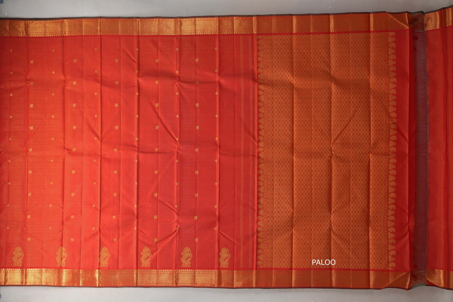 Bright Orange Vintage Kanjivaram Silk Saree by Shreenivas Silks PSSR019203