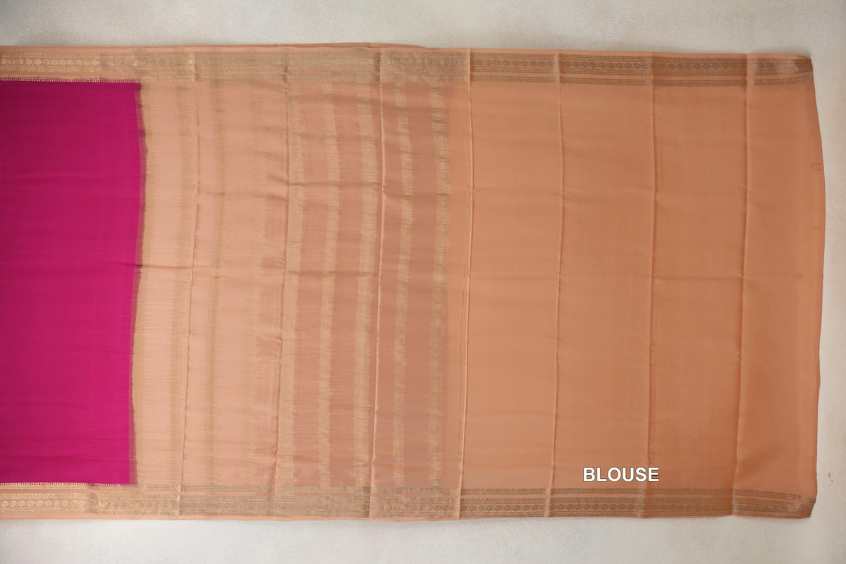 Deep Rani Pink Mysore Silk Saree blouse