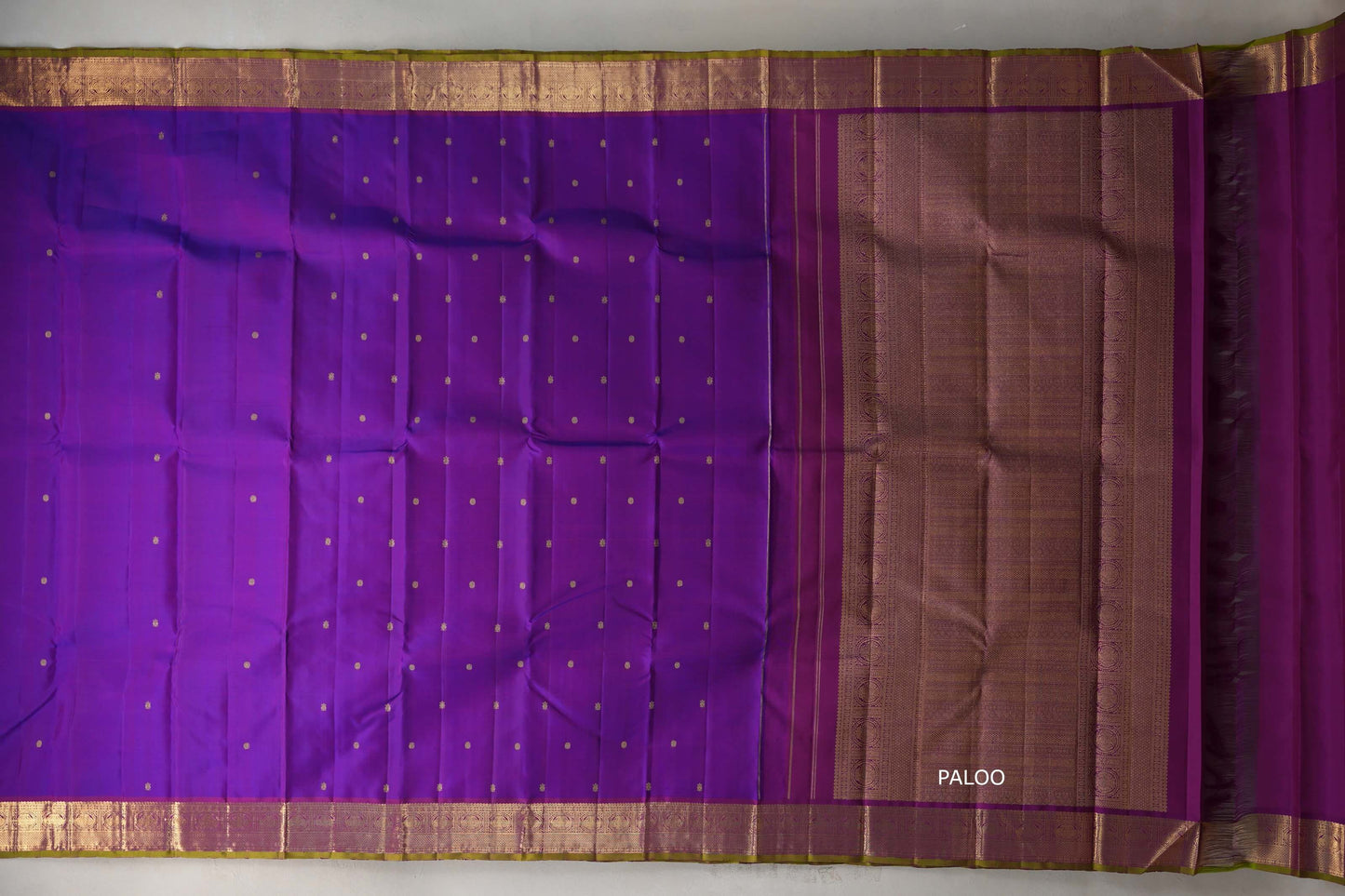 Dual Tone of Royal Blue and Purple Vintage Kanjivaram Silk Saree by Shreenivas Silks PSSR019205