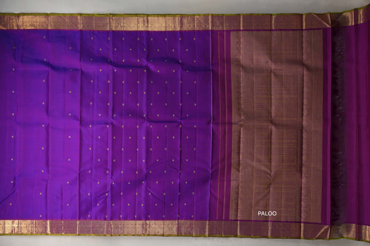 Dual Tone of Royal Blue and Purple Vintage Kanjivaram Silk Saree by Shreenivas Silks PSSR019205