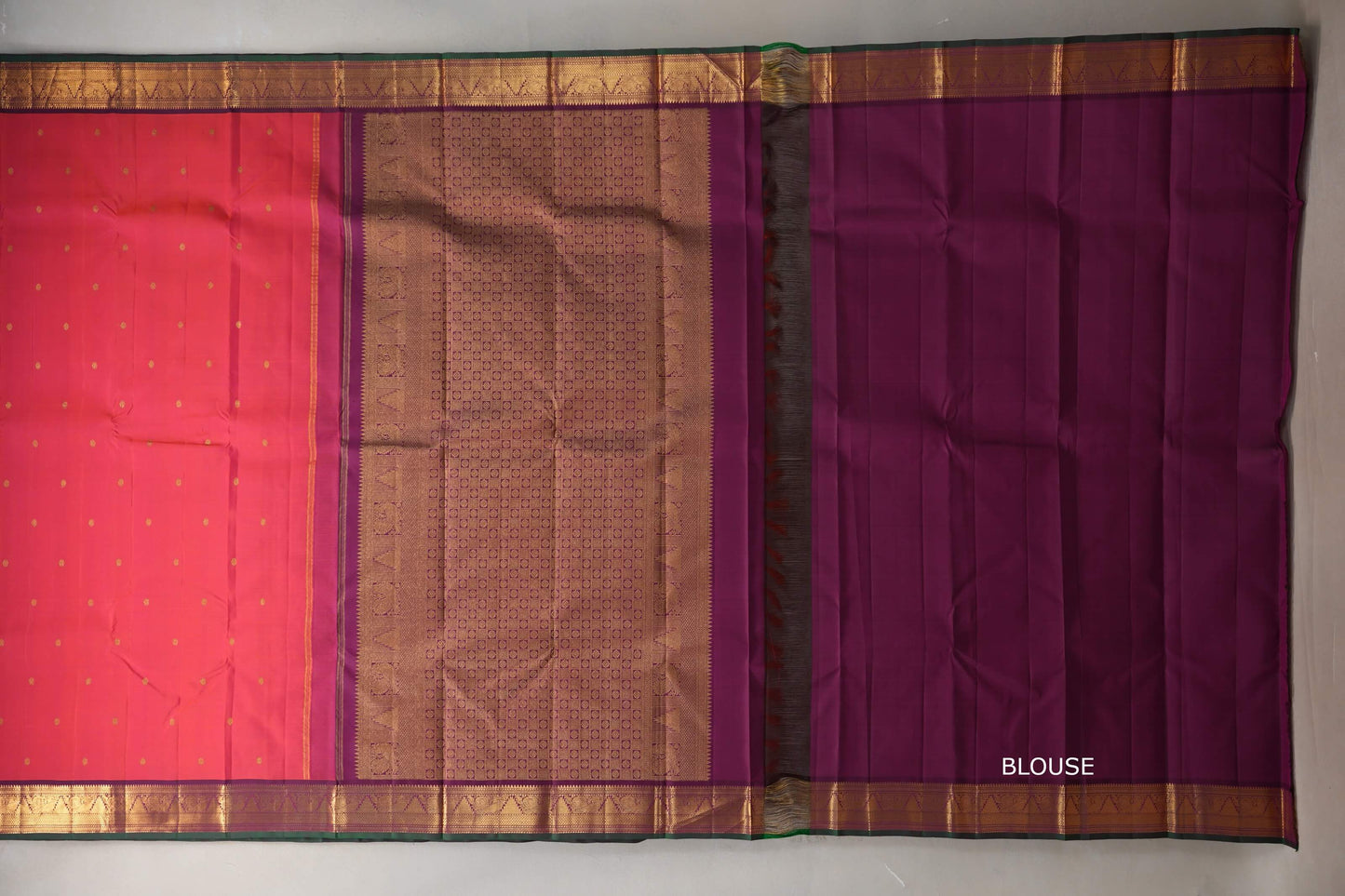 Orangish Pink Vintage Kanjivaram Silk Saree by Shreenivas Silks PSSR019206