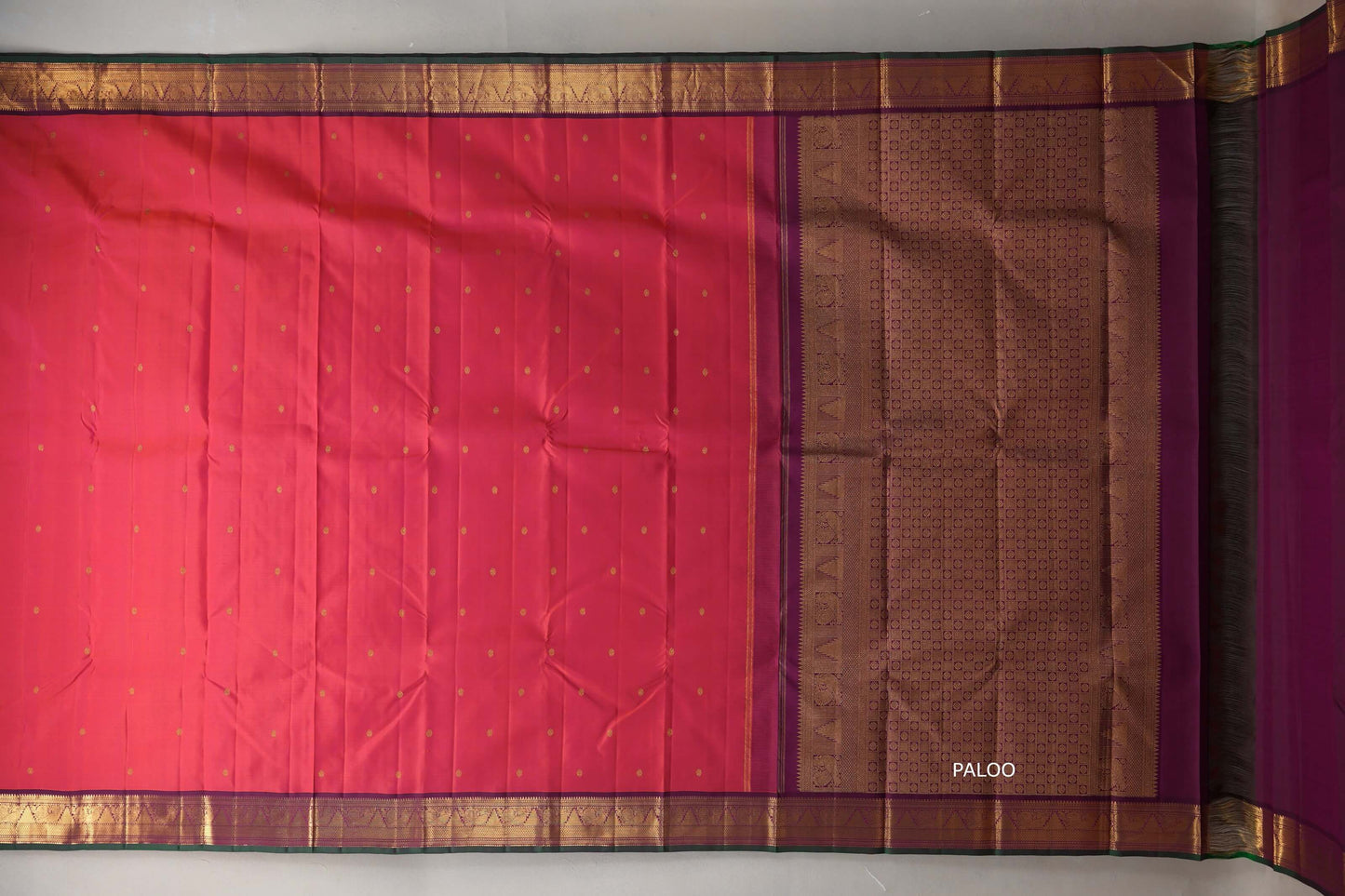 Orangish Pink Vintage Kanjivaram Silk Saree by Shreenivas Silks PSSR019206