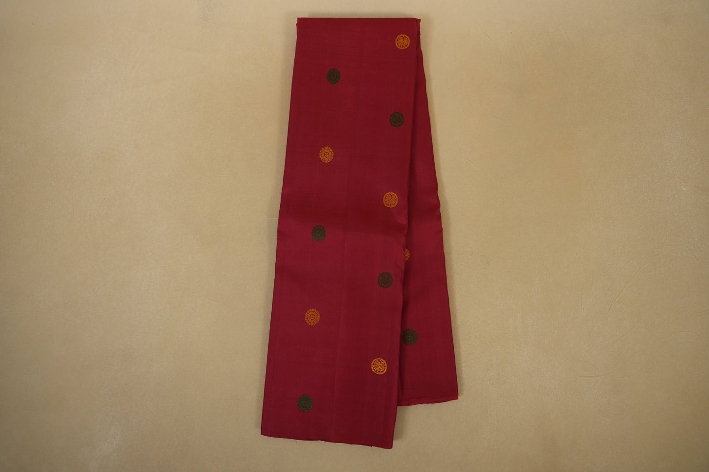 Online Maroon Borderless Kanjivaram Silk Saree