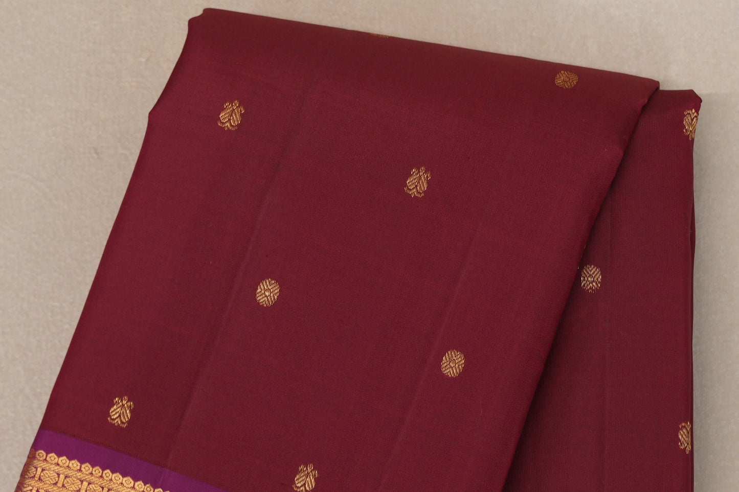 Deep Maroon with deep magenta Vintage Kanjivaram Silk Saree by Shreenivas Silks PSSR019208