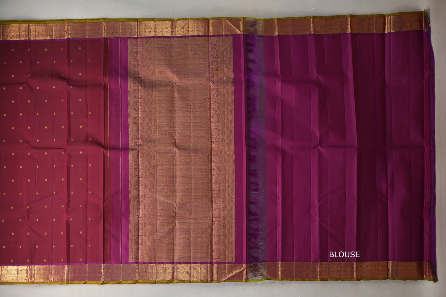 Deep Maroon with deep magenta Vintage Kanjivaram Silk Saree by Shreenivas Silks PSSR019208